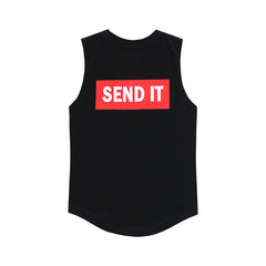 SEND IT MUSCLE TEE SMALL PRINT